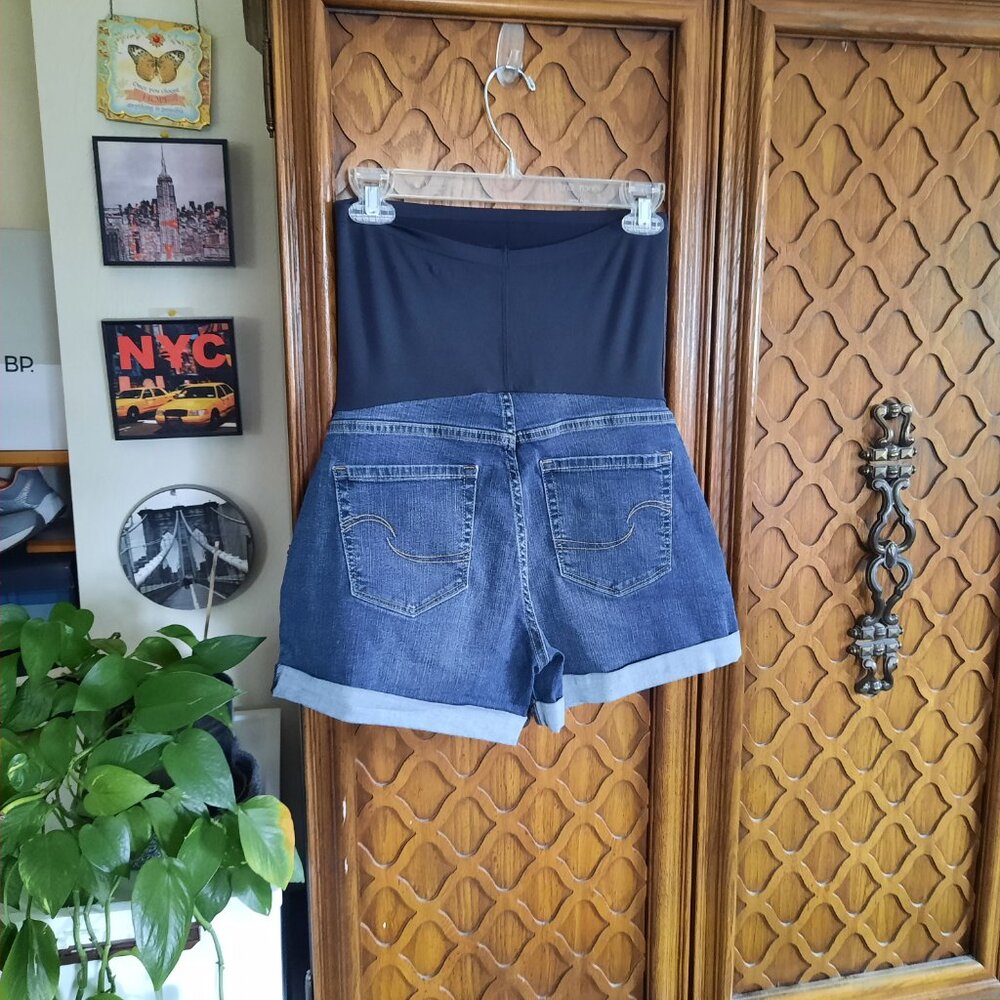 Levi Strauss Signature Gold Maternity Shortie Denim Shorts - Size S - Picture 8 of 16